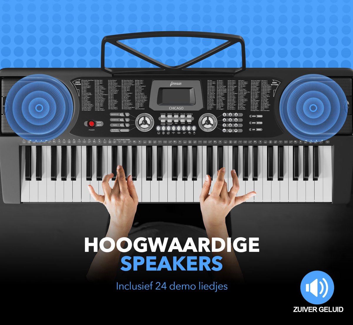 Finesse Keyboard Piano - Statief & Accessoires - 61 Keys - Digitale Piano - Elektrische Piano - Kind thumbnail 2