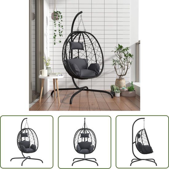 Cats&Co Hangmand voor de kat - macrame - Grijs/Blauw kussen - Katten