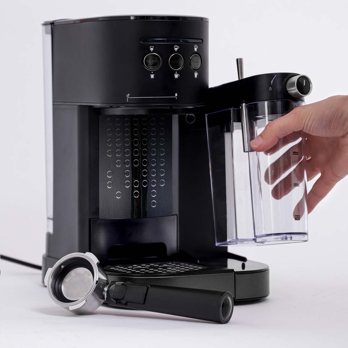 Afbeelding 3 van BluMill Koffiemachine - Pistonmachine - Incl. automatische melkschuimer - Mat Zwart
