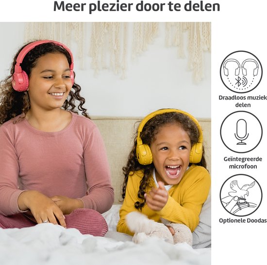 POGS - The Gecko 2 - Draadloze on-ear kinder koptelefoon - Bluetooth - Veilige volumebegrenzing - Duurzaam - Gratis app voor extra functies - rGroen