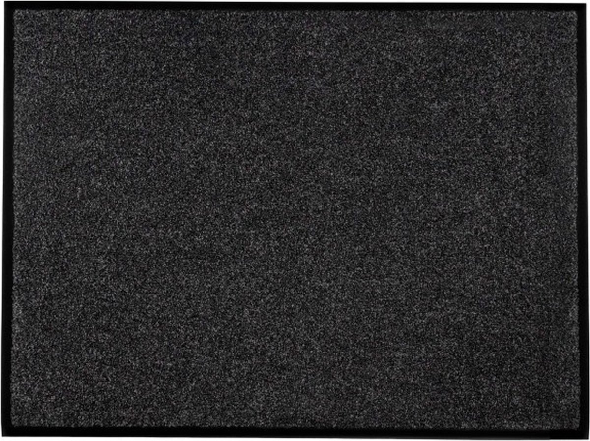 MD-Entree MD Entree - Sahara Onyx Deurmat - Droogloopmat - Schoonloopmat - 60 x 80 cm - Poolhoogte 10 mm - Antislip - Hoge vochtabsorptie - Wasbaar - Hoogwaarige kwaliteit - Verschillende afmetingen & Kleuren. Zwart