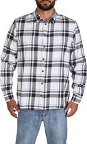 DENIMFY Heren Overhemd DFDean regular fit Wit L Volwassenen 100% katoen - Flanellen overhemd