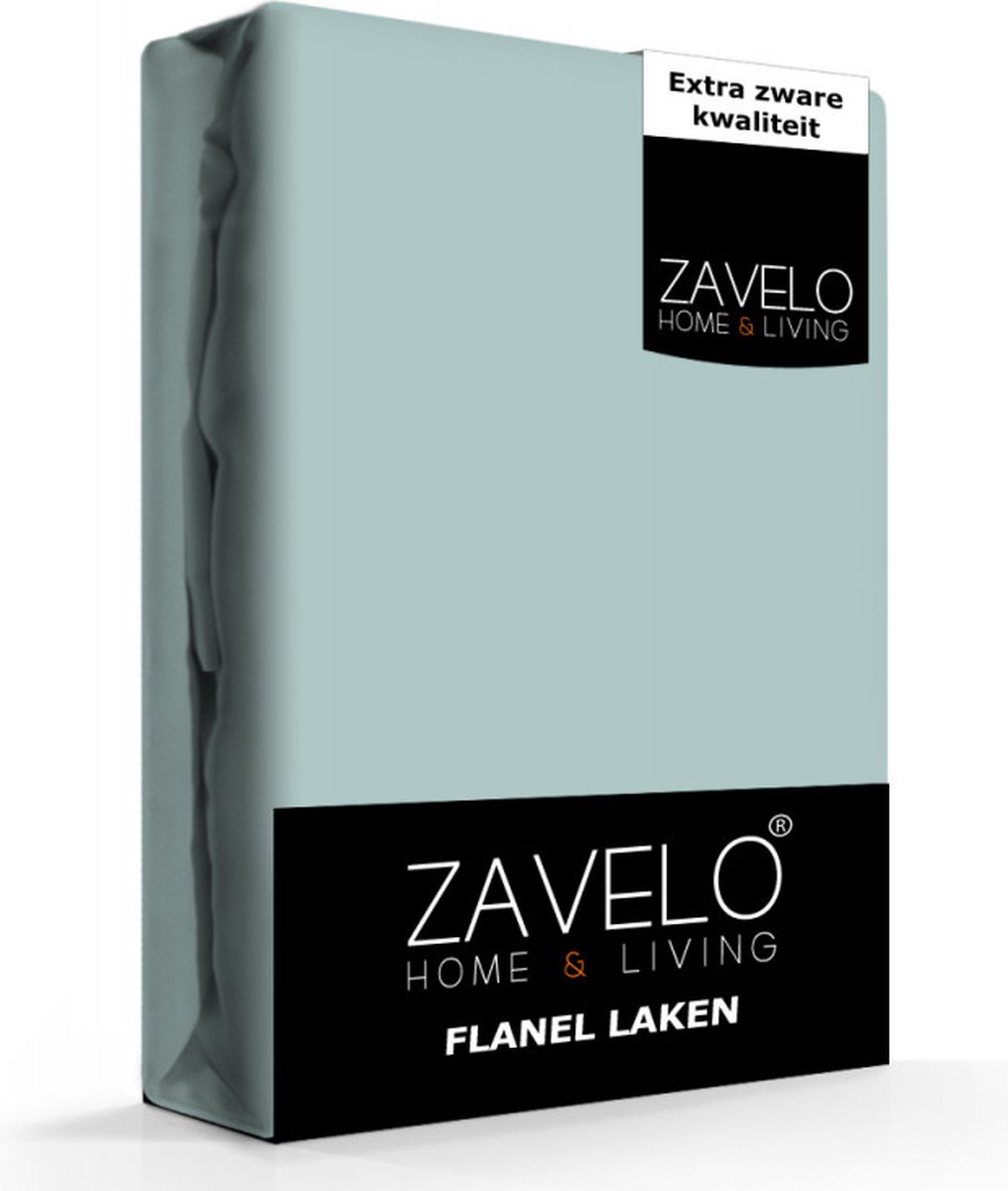 Zavelo Deluxe Flanel Laken Pastel Groen - Lits-jumeaux (240x260 cm) - 100% katoen - Extra Dik - Zware Kwaliteit - Hotelkwaliteit