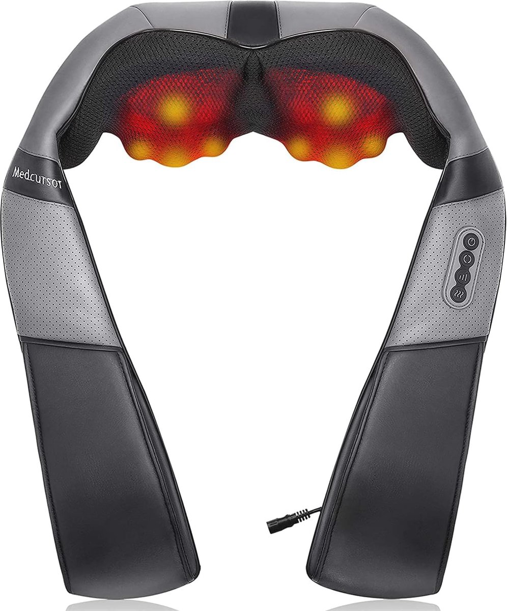 Goedkoopste 3D Shiatsu Nek- en Schoudermassageapparaat met Warmte – Diep Weefselmassage voor Spierpijnverlichting Thuis, op Kantoor en in de Auto