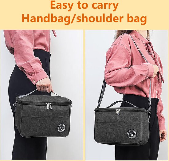 Lunchtas - Koeltassen - Picknicktas - Handvat Riem - Lunch Bag - Oxford-doek - waterdicht - zwart - Geïsoleerde Koeltas - 24*14*17cm van Merkloos — afbeelding 5