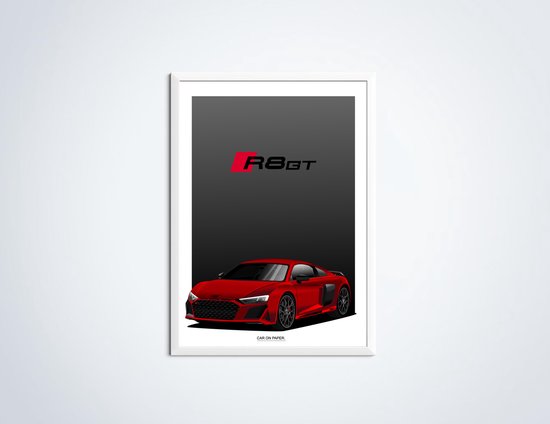 Poster Audi R8 GT Rouge 70 x 50 cm (B2) - Poster voiture - Poster Chambre enfant - Décoration murale voiture