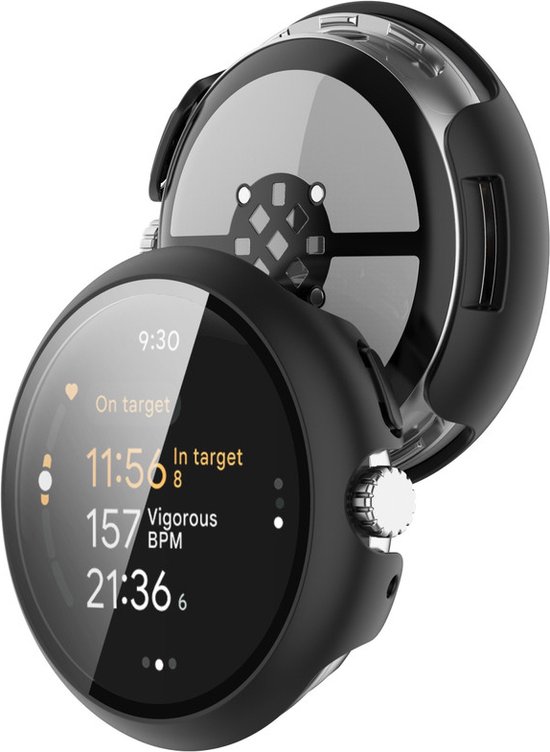 Protecteur d'écran pour boîtier de montre - boîtier - verre trempé - adapté pour Google Pixel Watch 3 (41 mm) - noir