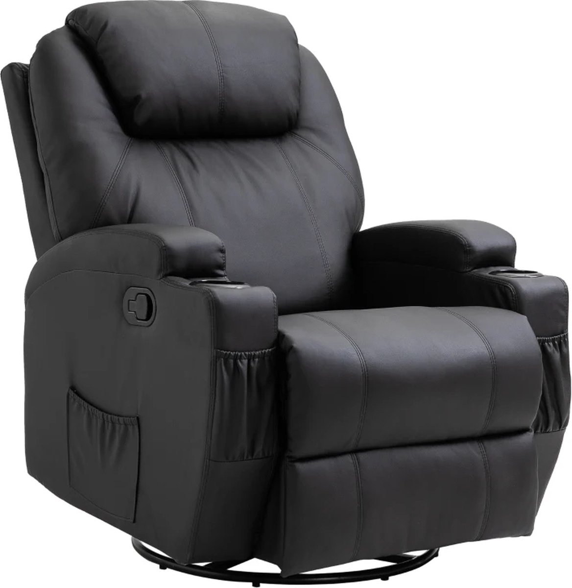 Massagestoel - Relaxfauteuil - Zetel - 1 persoons - Met armleuning - Zeer comfortabel - Elektrisch - Zwart