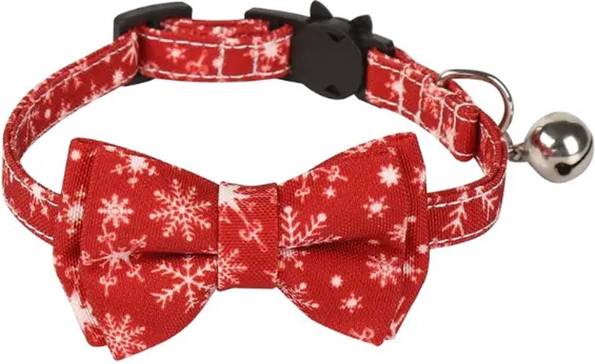 Kattenstrikje Kerst-kleur rood-Kerstmis-katten-kleine honden-feest-kado-gift-Kerst-honden kerststrik