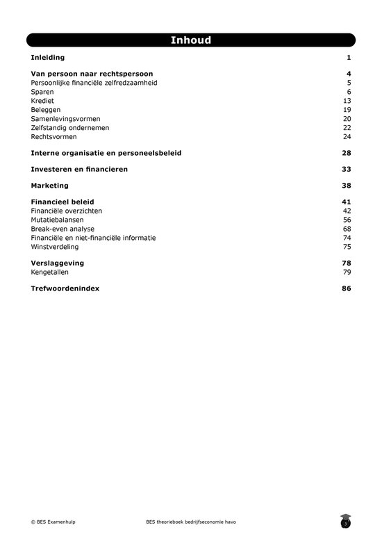 BES theorieboek bedrijfseconomie havo (samenvatting)