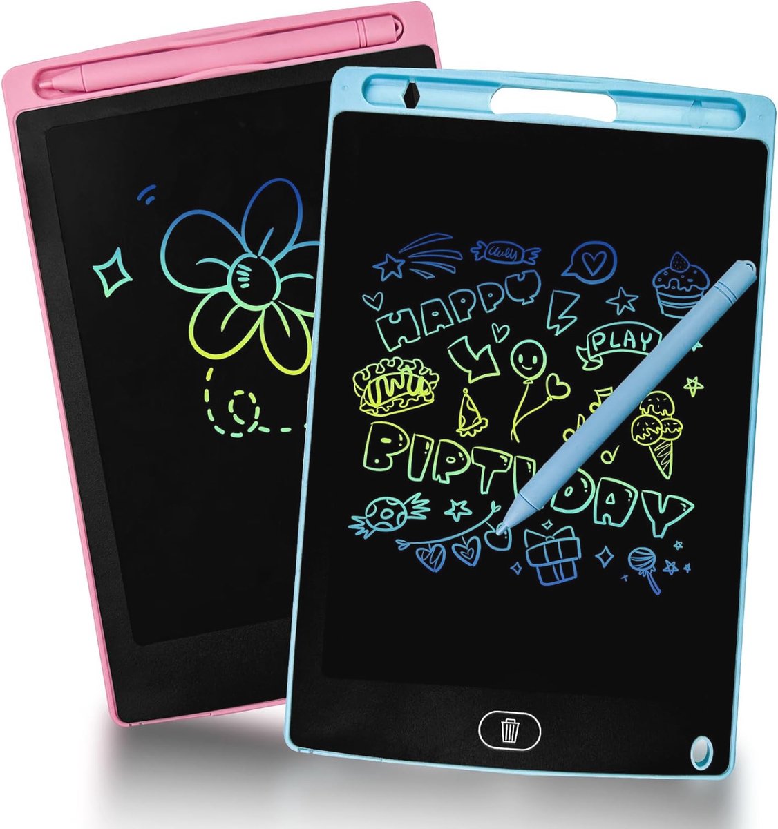 LCD Schrijfbord 8,5 inch voor Kinderen - Uitwisbaar Tekenbord met Vergrendelfunctie - 2 Stuks Blauw