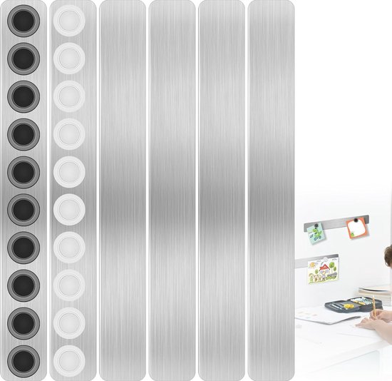 STALFORM 2 x Magneetbord Wit 80x22 cm Roestvrij Staal Prikbord Magnetisch Groot Keuken, Kantoor, Kinderkamer