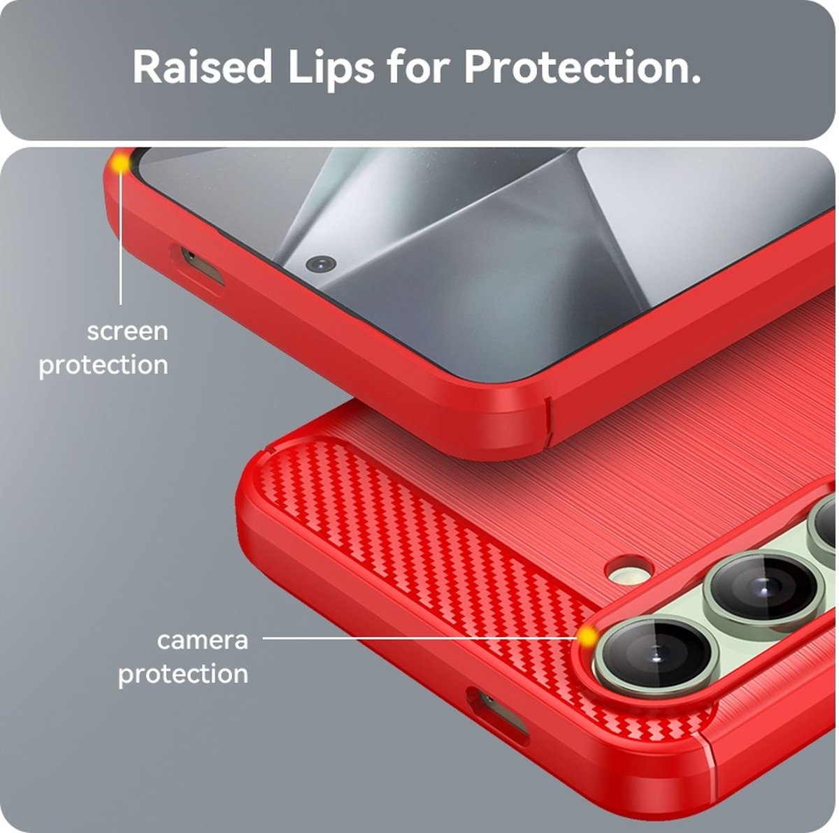 Mobigear Hoesje geschikt voor Samsung Galaxy S24 FE Telefoonhoesje Flexibel TPU | Mobigear Brushed Slim Backcover | Galaxy S24 FE Case | Back Cover - Rood
