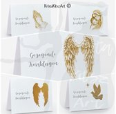 KristaKitszArt | Set Luxe Christelijke Kerstkaarten | 5 stuks | Gezegende Kerstdagen | incl Goudkleurige Enveloppe