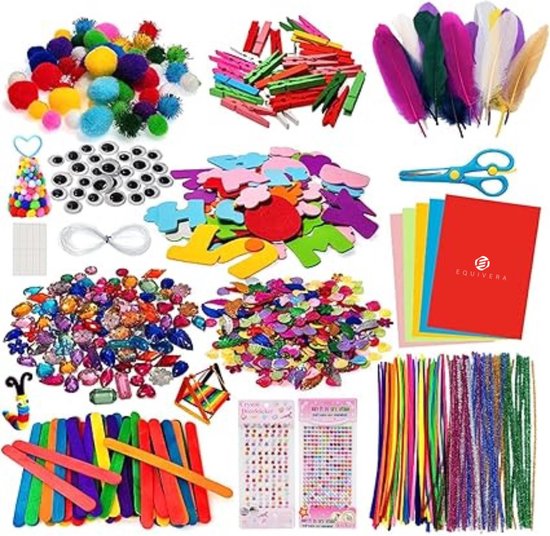3000Stück Bastelset Kinder DIY Kunsthandwerk Bastelkoffer Bastelbedarf zum basteln Pfeifenreiniger Kulleraugen Perlen Kreativ Scrapbooking Bastelset für Mädchen Jungen 4 5 6 7 8 Jahre Geschenke(Blau