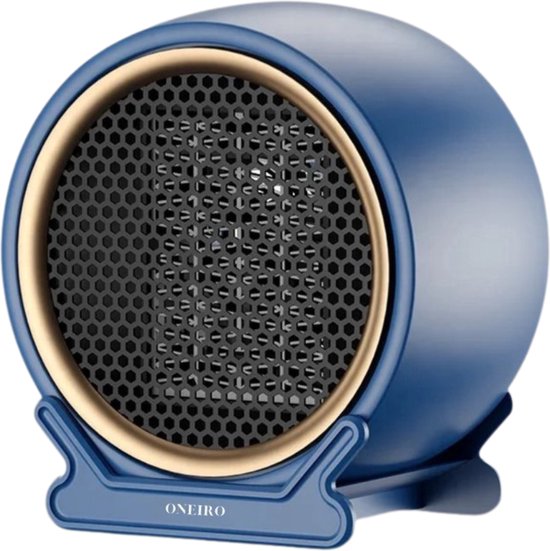 Oneiro's Luxe Elektrische ventilator kachel BLAUW ELITE 800W/1200W - 16.5 x 11 x 18 cm - elektrische verwarming - kachel - winter - eco