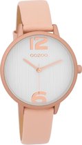 OOZOO Timepieces - Poeder roze horloge met poeder roze leren band - C9578