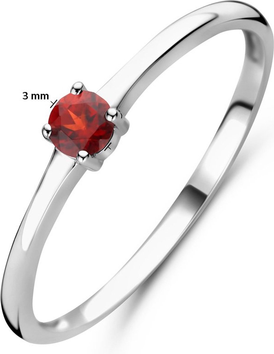 Gerhodineerd Zilver Ring Met Geboortesteen Granaat Januari 1337101