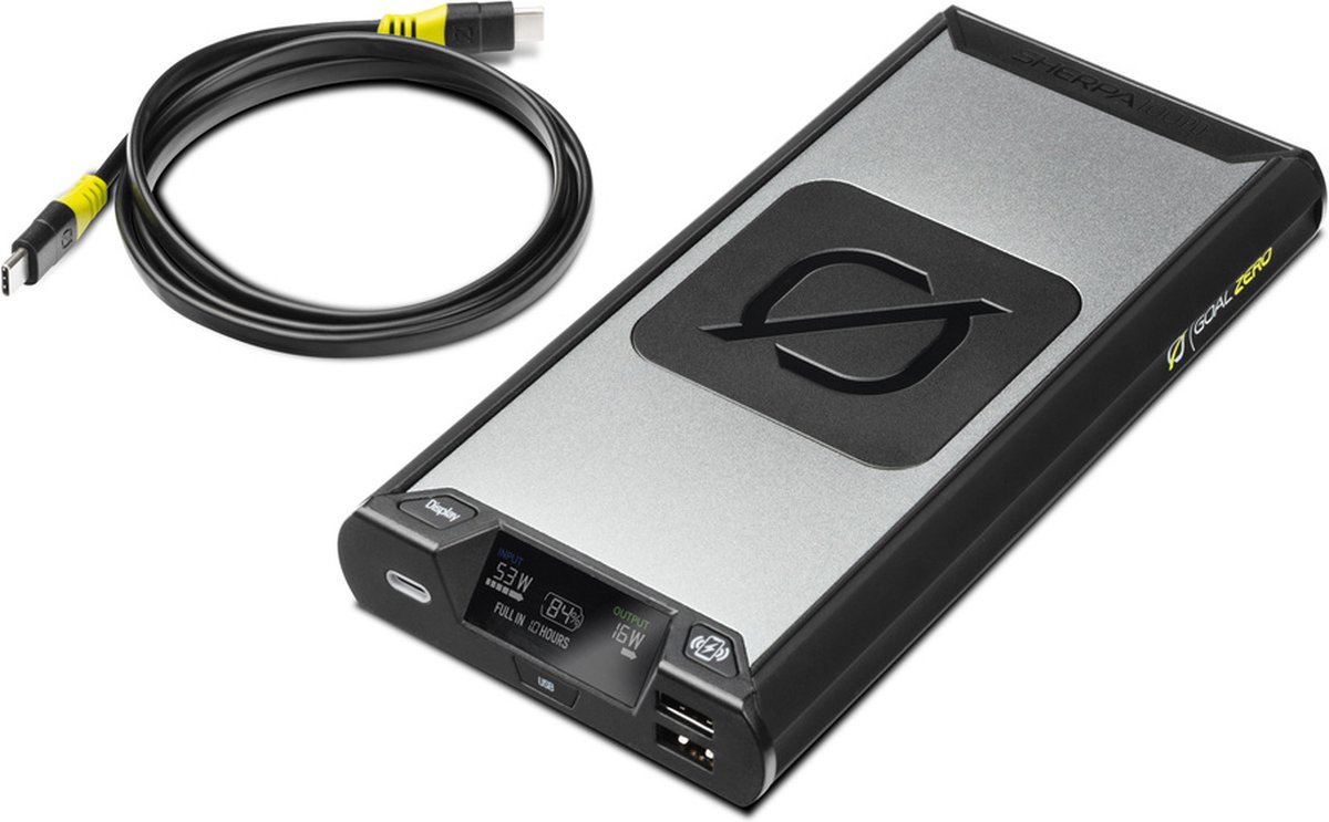Goal Zero Sherpa 100PD 4.Gen. qi Powerbank 25600 mAh Li-ion USB-A USB-C® Zwart Zilver