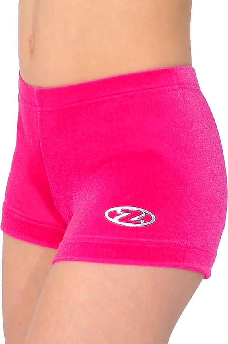 Fel roze effen velours turnbroekje maat 110-116 meisjes gymbroekje roze velourse fluweel fluwelen