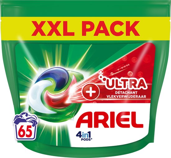 Ariel 4in1 Wasmiddel Pods +Ultra Vlekverwijderaar - 65 Wasbeurten