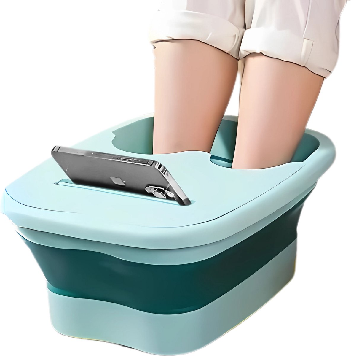 Bol.com Vellina - Opvouwbaar Voetmassagebad - Voetenbad Inklapbaar - Acupressuur & Deksel - Thuis Pedicure Set voor Vermoeide Vo... aanbieding