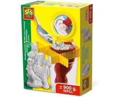 SES Creative - Gips - 900 gram - modelgips - sneldrogend - gieten en schilderen - navulling gips (3x 300 gram)