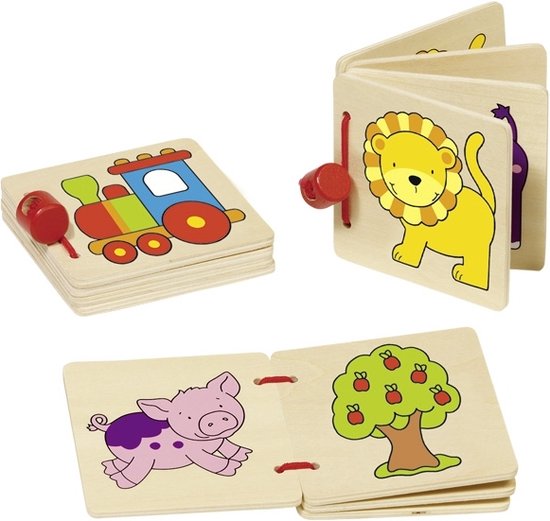 Goki Houten mini boekje: trein