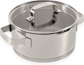 Bol.com ELLE Gourmet Moderne RVS Kookpan met Deksel - Ø 20 cm - Kookpot - PFAS vrij - Inductie aanbieding