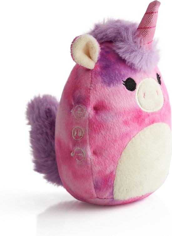 Squishmallows Lola Bluetooth Speaker Pluche Eenhoorn Knuffel Draagbaar 8u Muziek, Microfoon, USB-C, Stereogeluid
