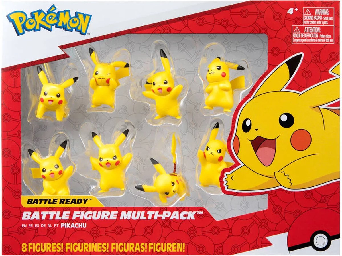 Pokémon - 8 Battle-figuren - Pakket van 8 Pikachu-figuren