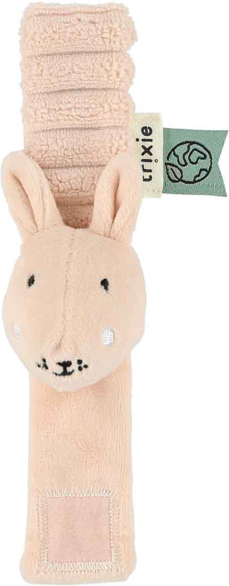 Trixie polsrammelaar mrs. rabbit - sensorisch babyspeelgoed - zachte babyrammelaar vanaf 0 maanden