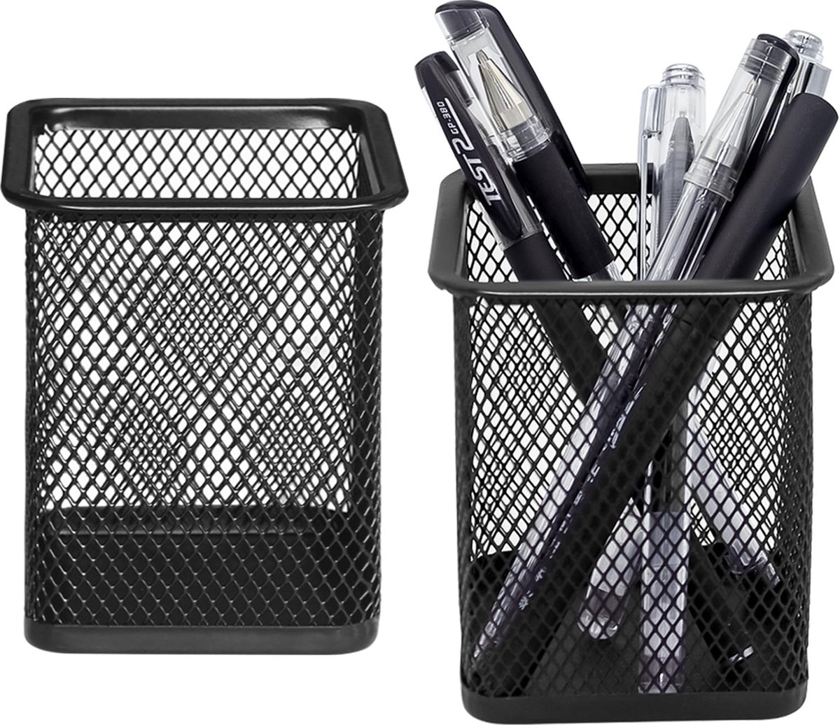 JGS ® Prachtige Set van Twee Moderne Mesh Bureau Organizers voor Pennen en Kantoorbenodigdheden