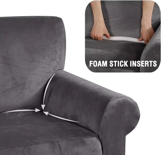 Housse de canapé Bovista - Protège-canapé - Extensible - Sofa Cover - Peluche - Camel - Simple