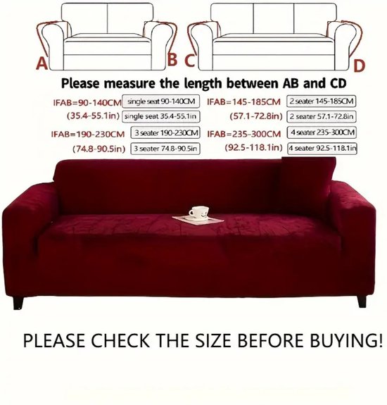 Housse de canapé Bovista - Protège-canapé - Extensible - Sofa Cover - Peluche - Camel - Simple