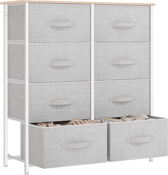 DUMOS Kommode für Schlafzimmer mit 7 Stoffschubladen hohe Kommode Organizer für