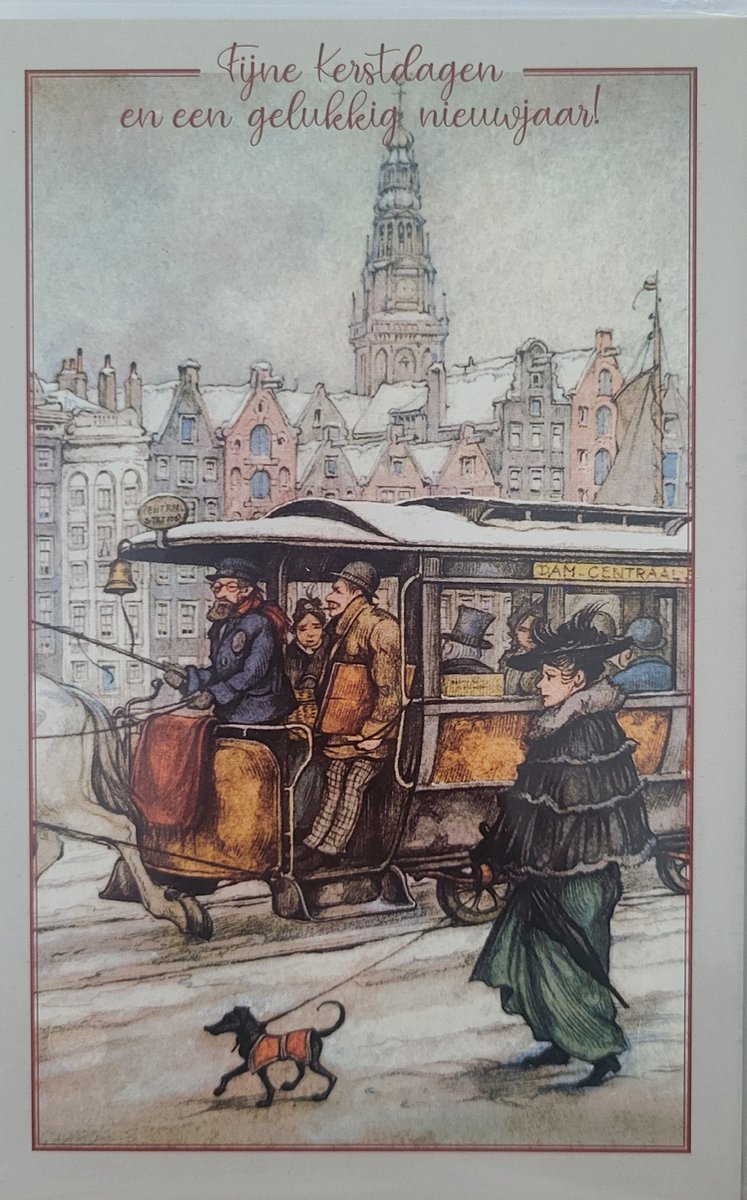 8 Kerstkaarten paardentram Amsterdam - Kaarten met enveloppen Anton Pieck