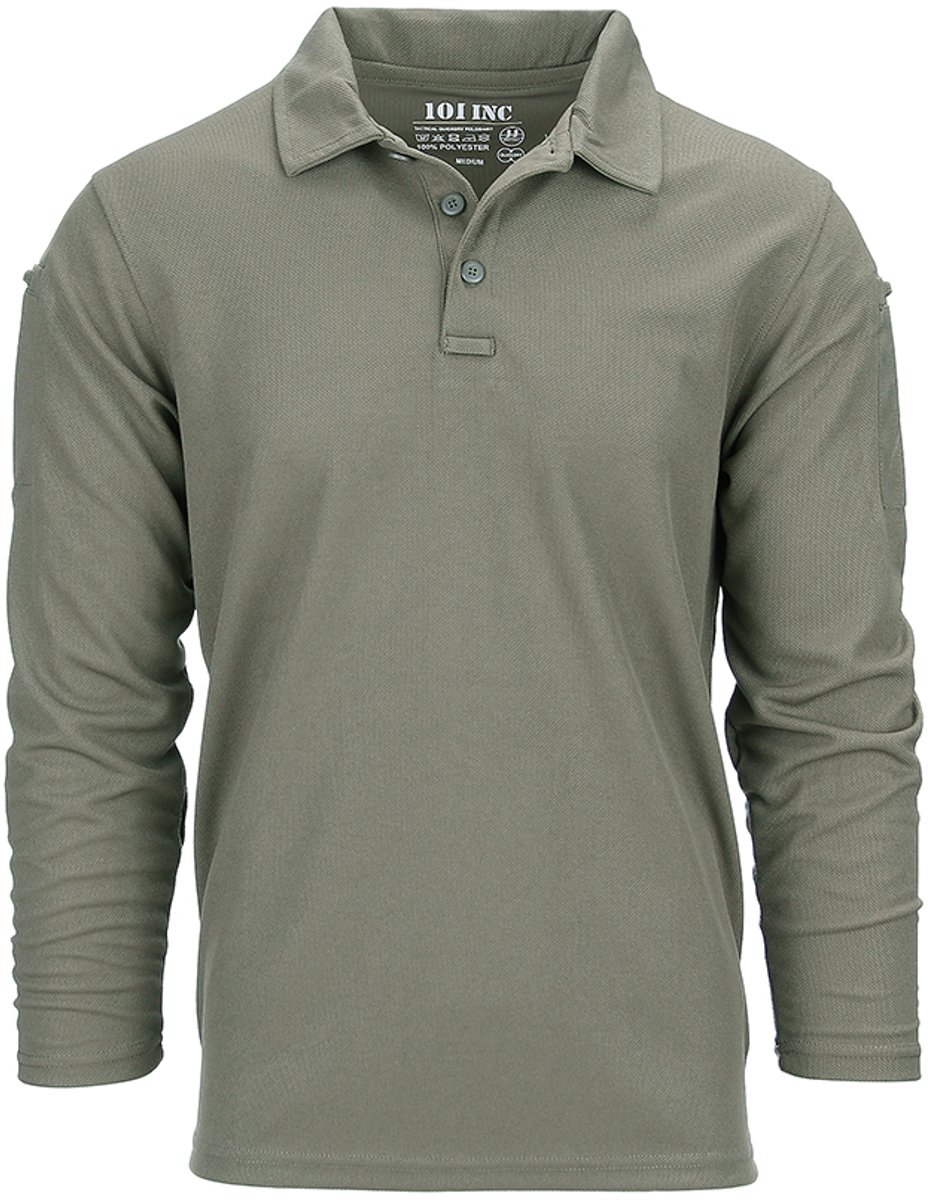 101 INC - Tactical polo Quick Dry long sleeve (kleur: Groen / maat: S)