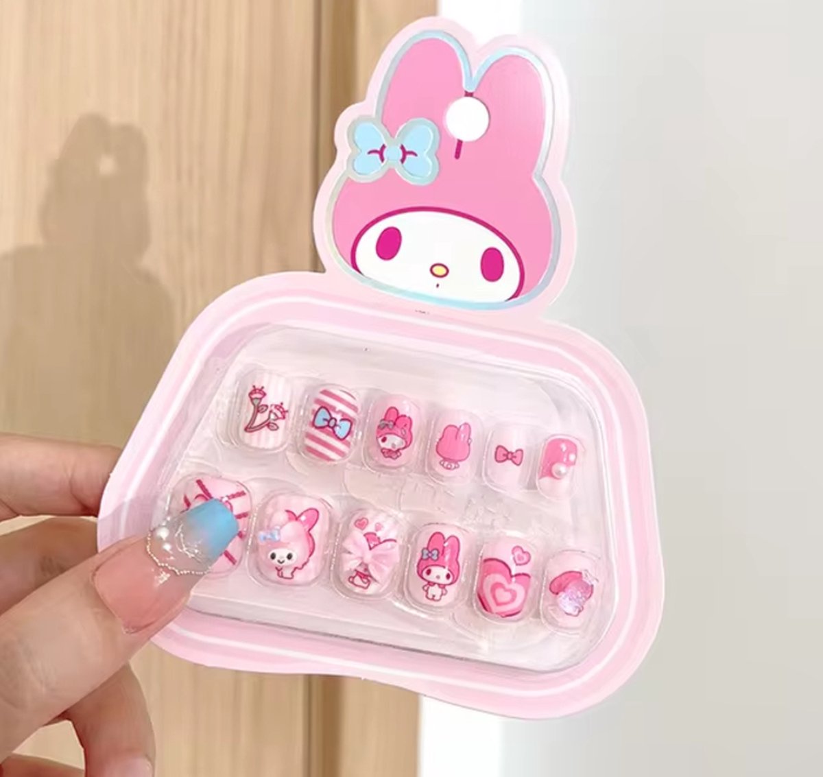 Goedkoopste Almas - Sanrio - My Melody - 3D Plaknagels -Kinderen- Hello Kitty en Vrienden - Nepnagels - Meisjes - Roze