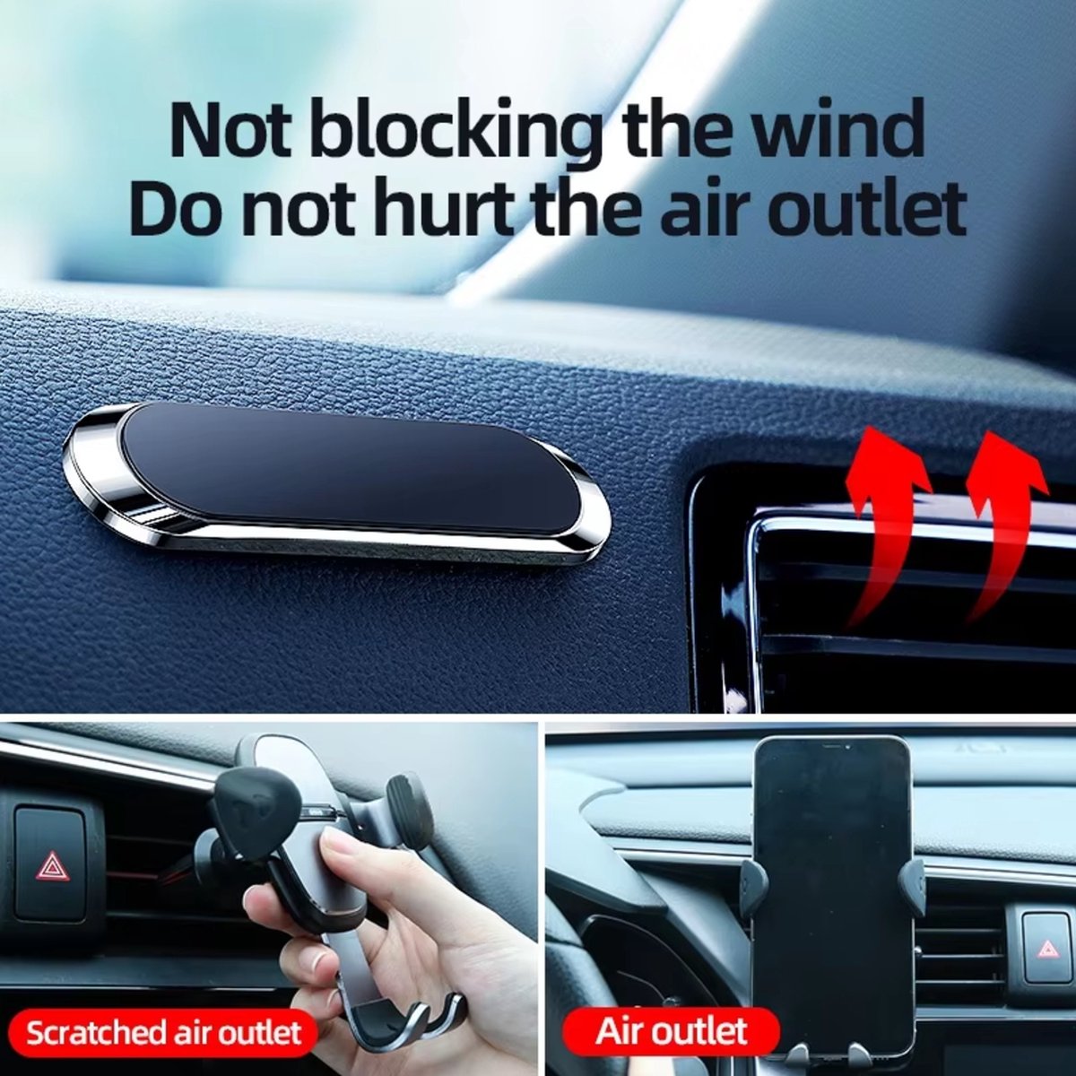 Actie4you® - Magneet Telefoonhouder – Dashboard magneet - Sterk, Stijlvol en Veelzijdig - Zilver