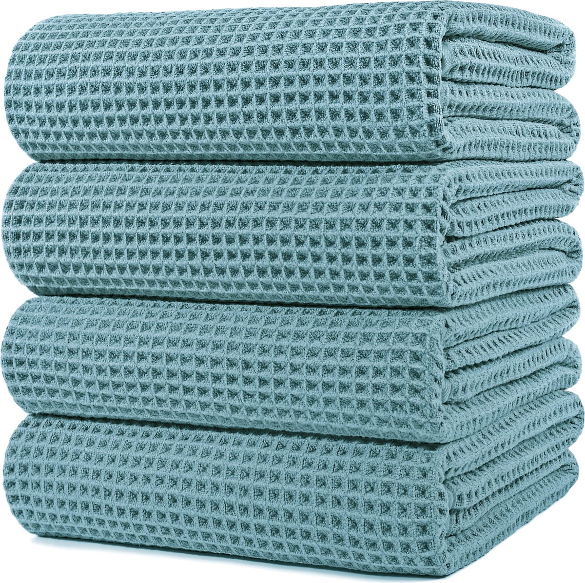 JGS ® Extra Grote Sneldrogende Microvezel Handdoeken Set van Vier in Groen