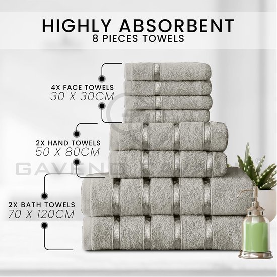 Utopia Towels 8-delige premium handdoeken set, 2 badhanddoeken, 2 handdoeken en 4 washandjes, 600 g/m2, 100% ringgesponnen katoen. Zeer absorberende handdoeken voor badkamer, fitnessruimte, hotel en Utopia Towels 8-delige premium handdoeken set, 2 badhanddoeken, 2 handdoeken en 4 washandjes, 600 g/m2, 100% ringgesponnen katoen. Zeer absorberende handdoeken voor badkamer, fitnessruimte, hotel en
