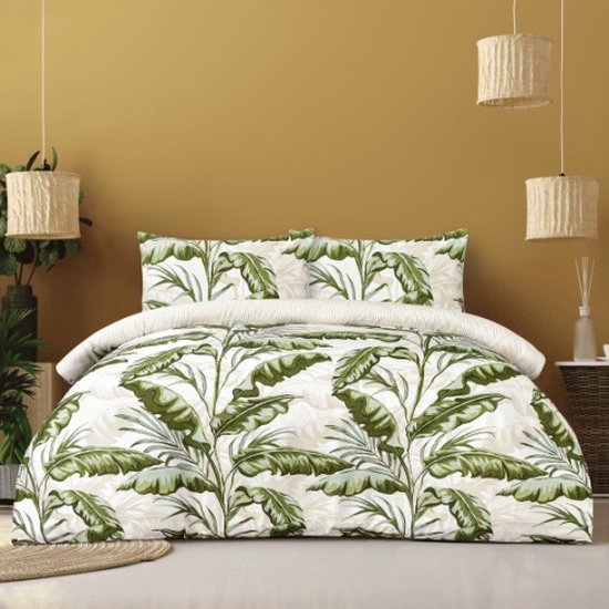 dyausi Dekbed 140x200 Botanische bladeren Eucalyptus dekbed voor het hele jaar - aquarel tropisch dekbed zonder hoes - 4 seizoenen dekbedden 140x200 - omkeerbaar design quilt slaapdeken, H-358