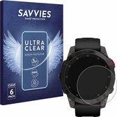 Savvies - Screenprotector voor Garmin epix (Gen. 2) - Folie Beschermfolie transparant (6 Stuks)