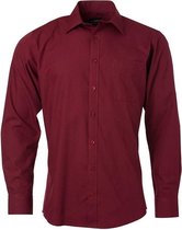 Chemise en popeline à manches longues James and Nicholson hommes (Vin)