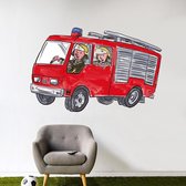 Muursticker brandweerauto kinderkamer