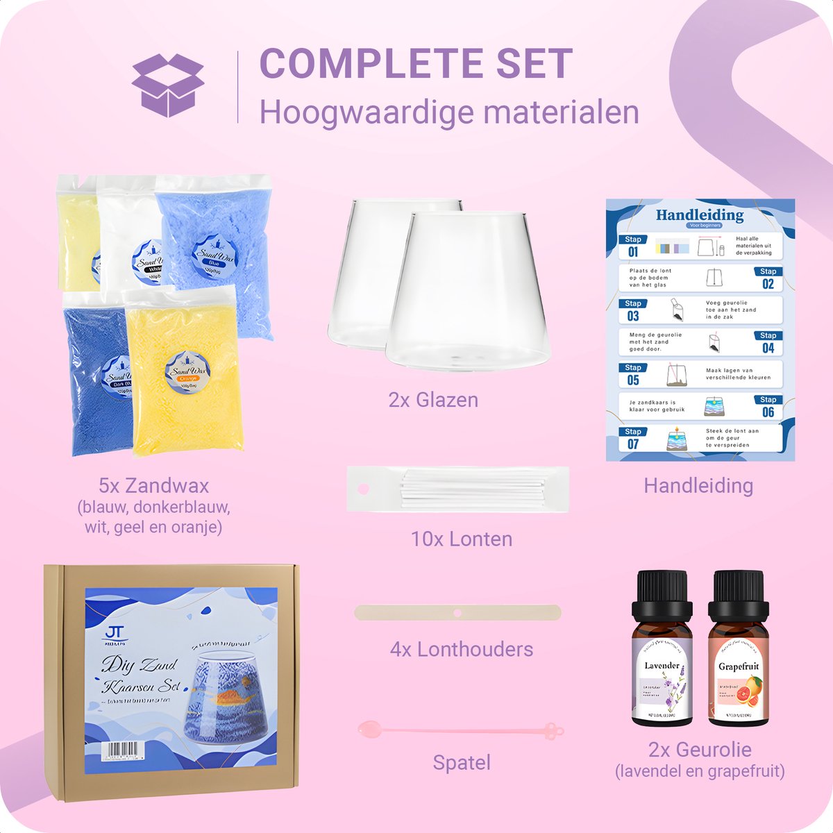 JT Products Zand Wax Kaarsen Maken Set - Kaarsenzand - Sand Wax - Starterspakket - Kaarsen Maken Voor Volwassenen - Candle Making Kit - Zelf Kaarsen Maken - DIY - Creatief — afbeelding 3