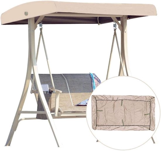 Banc à bascule - Hydrofuge - Auvent réglable - Auvent de Swing - Auvent de balançoire amovible - pour balançoire 3 places - balançoire outdoor - jardin - piscine - balcon - 190*120*18*23cm