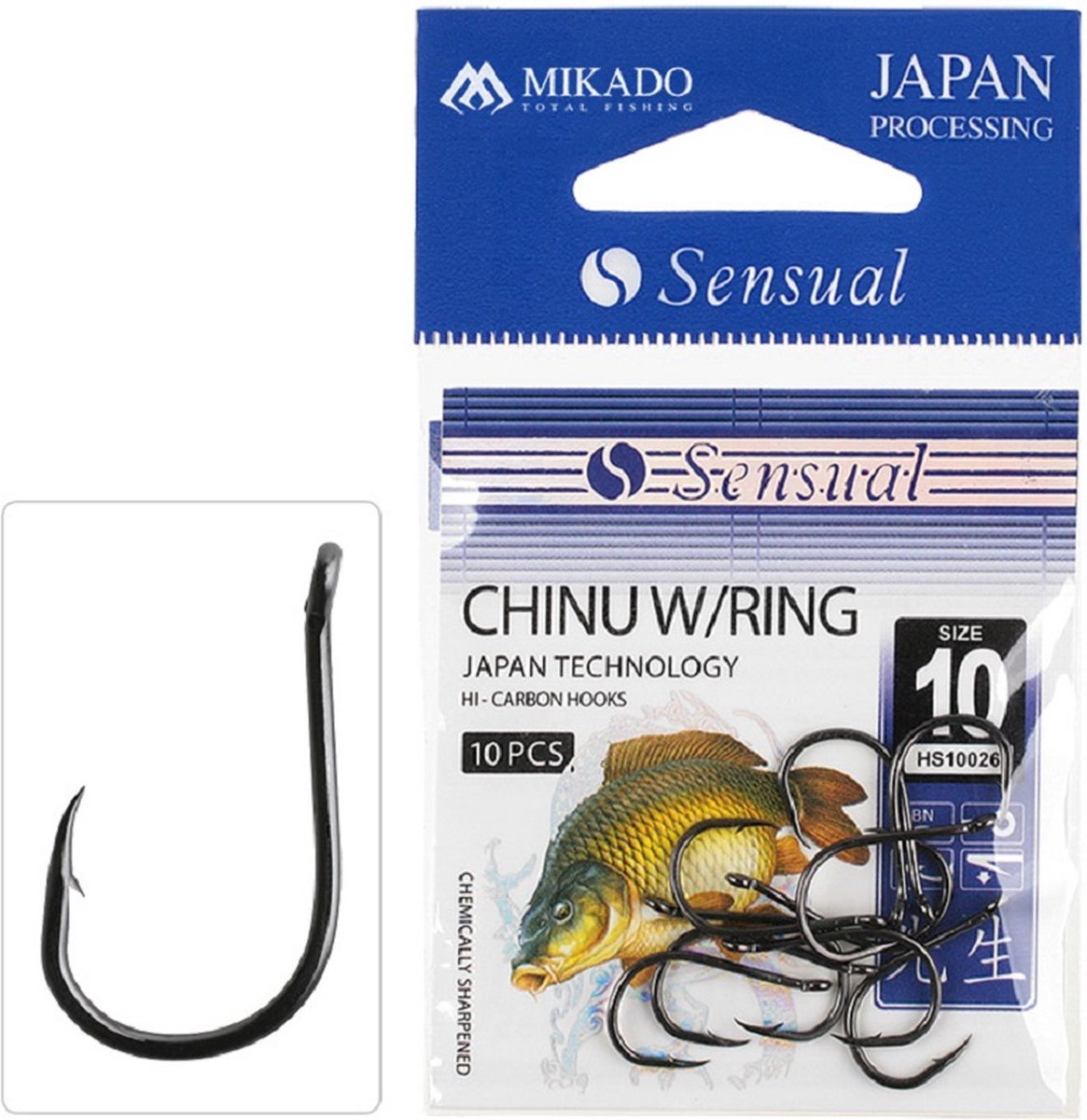 Mikado haak Sensual Chiny W/Ring NO 10 BN - 10 stuks.