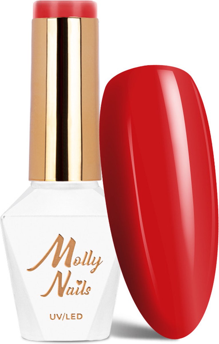 Goedkoopste Molly Nails Gellak Nr 196 Ruby Ring - Hema/Di-Hema vrij - gellak - gelpolish - nagels - nagelstyliste - manicure - rood - nagelverzorging - lak - gelnagels - gel - polish -8 gr - Caramdia